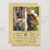 アンティーク紙3の写真 – 結婚式招待状 招待状 (正面/裏面)