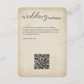 アンティーク紙・エレガントモダン結婚の エンクロージャーカード (正面)