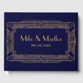 アンティーク素晴らしギャツビーアールデコ結婚ズゲストブック ゲストブック (正面)