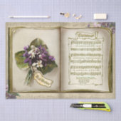 アンティーク素朴のクリスマスミュージックとヴィオレット 薄葉紙 (クラフト)