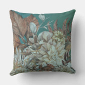 アンティーク素朴の花絵を描はティール(緑がかった色) クッション (裏面)