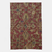 アンティーク素朴オリエンタルペルシアレッド模様 キッチンタオル (縦)