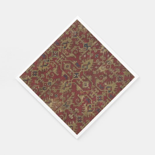 アンティーク素朴オリエンタルペルシアレッド模様 スタンダードランチョンナプキン (角)
