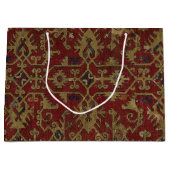 アンティーク素朴オリエンタルペルシアレッド模様 ラージペーパーバッグ (正面)