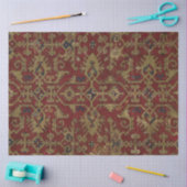 アンティーク素朴オリエンタルペルシアレッド模様 薄葉紙 (クラフト)