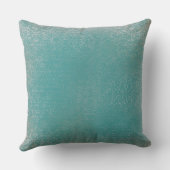 アンティーク素朴ティール(緑がかった色)レースパターン クッション (裏面)