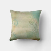 アンティーク素朴ティール(緑がかった色)渦 クッション (裏面)