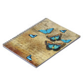 アンティーク素朴デカップヌブルー蝶 ノートブック (左側)