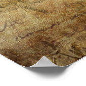 アンティーク素朴デカップヌブルー蝶 ポスター (角)