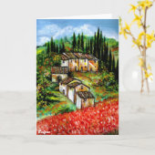 アンティーク素朴ビレッジイントスカニー カード (黄色い花)