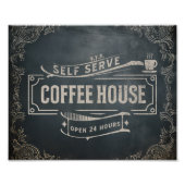 アンティーク素朴ブラックとブラウンコーヒーバー写真 フォトプリント            (正面)