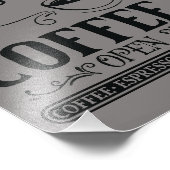 アンティーク素朴ブラック&グレーコーヒーバー フォトプリント            (角)