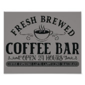 アンティーク素朴ブラック&グレーコーヒーバー フォトプリント            (正面)