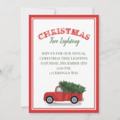 アンティーク素朴レッドトラックカントリーツリークラシック 招待状 (正面)