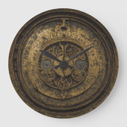 アンティーク素朴時計 ラージ壁時計 (正面)