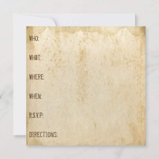 アンティーク素朴豚ロースト招待状 招待状 (裏面)