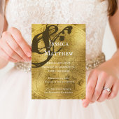 アンティーク素朴金ゴールドマップ結婚式招待状 招待状