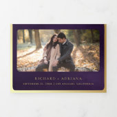 アンティーク紫金ゴールド中世結婚絵巻 三つ折り招待状 (カバー)