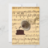 アンティーク結婚の音楽テーマ招待状 招待状 (裏面)