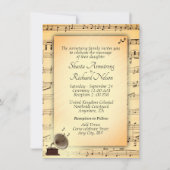アンティーク結婚の音楽テーマ招待状 招待状 (正面)