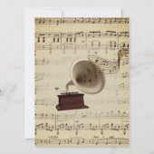 アンティーク結婚の音楽テーマ招待状 招待状 (裏面)