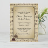 アンティーク結婚の音楽テーマ招待状 招待状 (スタンド正面)