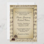 アンティーク結婚の音楽テーマ招待状 招待状 (正面)