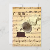 アンティーク結婚の音楽テーマ招待状 招待状 (裏面)