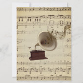 アンティーク結婚の音楽テーマ招待状 招待状 (裏面)