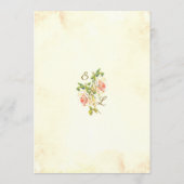 アンティーク結婚バラのメニュー5 x 7 メニュー (裏面)