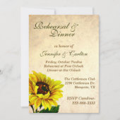 アンティーク結婚ヒマワリ招待状 招待状 (正面)