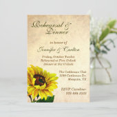 アンティーク結婚ヒマワリ招待状 招待状 (スタンド正面)
