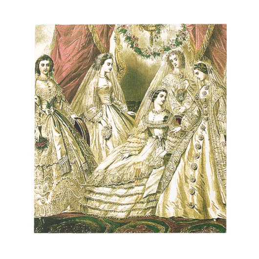 アンティーク結婚ブライダル ノートパッド (正面)