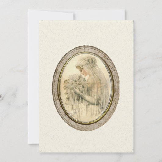 アンティーク結婚ブライドアイボリー招待状 招待状 (正面)