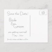 アンティーク結婚式の事前お知らせカード、紫色のアヤメの花 案内ポストカード (裏面)