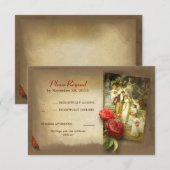 アンティーク結婚式の出欠確認カード 出欠カード (正面/裏面)