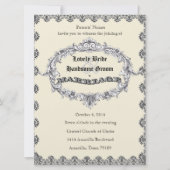 アンティーク結婚許可証写真結婚式招待状 招待状 (正面)