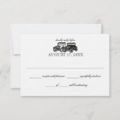 アンティーク結婚車応答カード 出欠カード (正面)
