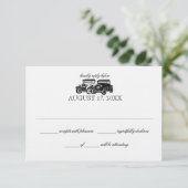 アンティーク結婚車応答カード 出欠カード (スタンド正面)