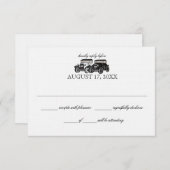 アンティーク結婚車応答カード 出欠カード (正面/裏面)
