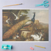 アンティーク絵を描ピーコックティッシュペーパー 薄葉紙 (クラフト)