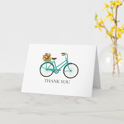 アンティーク絵画自転車の夏コテージ カード (黄色い花)