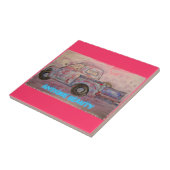 アンティーク美しいブルーパティナトラック タイル (側面)