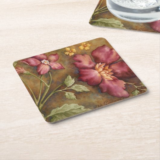 アンティーク美しい2 スクエアペーパーコースター (アングル)