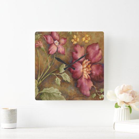 アンティーク美しい2 スクエア壁時計 (ホーム)