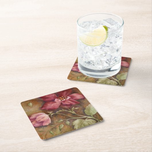 アンティーク美しいI スクエアペーパーコースター (インサイチュ)