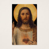 アンティーク聖なるハートイエス祈りの言葉共感カード (正面)