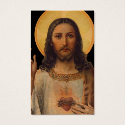 アンティーク聖なるハートイエス祈りの言葉共感カード (正面)