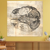 アンティーク脳図オールドファッションドアート キャンバスプリント (インサイチュ (リビング))