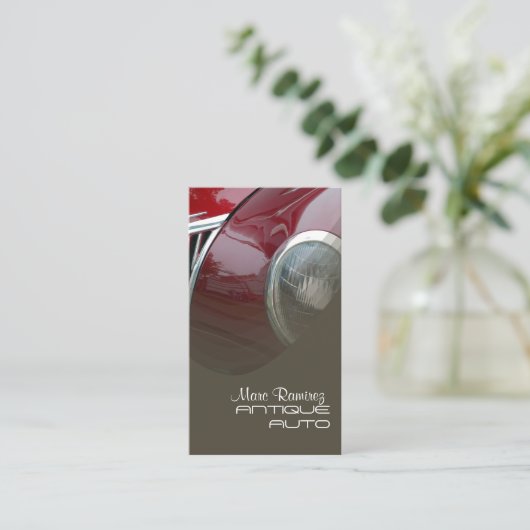 アンティーク自動復旧事業テンプレート 名刺 (スタンド正面)